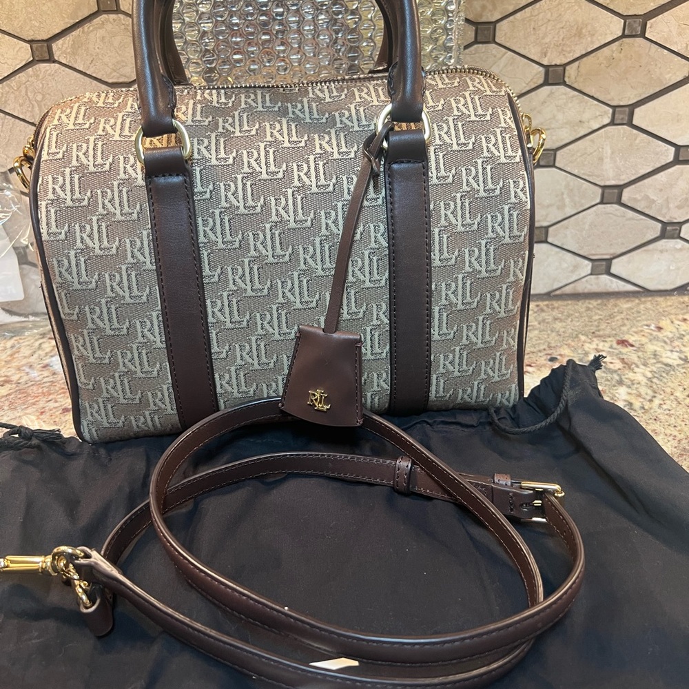 Ralph Lauren Brown and Beige Handbag - Pristine Condition! Flawless!
